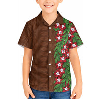 Tonga Language Week Hawaiian Shirt Heilala Floral Brown LT05 - Polynesian Pride