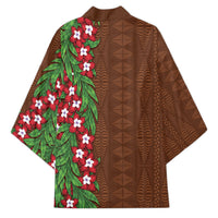 Tonga Language Week Kimono Heilala Floral Brown