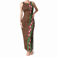 Tonga Language Week Tank Maxi Dress Heilala Floral Brown LT05 Women Brown - Polynesian Pride