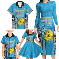 Personalised Malampa Fiji Day 2026 Family Matching Long Sleeve Bodycon Dress and Hawaiian Shirt Unique Style LT05 - Polynesian Pride