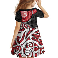 New Zealand Red Maori Koru Simple Style Family Matching Mermaid Dress and Hawaiian Shirt LT05 - Polynesian Pride