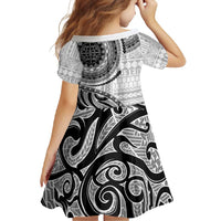New Zealand White Maori Koru Simple Style Family Matching Mermaid Dress and Hawaiian Shirt LT05 - Polynesian Pride