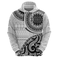 New Zealand White Maori Koru Simple Style Zip Hoodie LT05 - Polynesian Pride