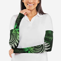 New Zealand Maori Koru Fern Arm Sleeves Spiral Polynesian Style Green - Polynesian Pride