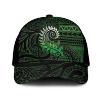 New Zealand Maori Koru Fern Mesh Trucker Cap Spiral Polynesian Style Green LT05 One Size Black Green - Polynesian Pride