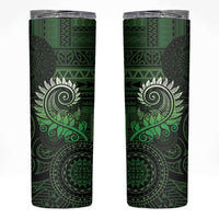 New Zealand Maori Koru Fern Skinny Tumbler Spiral Polynesian Style Green