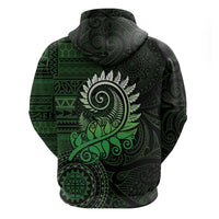 New Zealand Maori Koru Fern Zip Hoodie Spiral Polynesian Style Green LT05 - Polynesian Pride