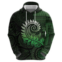 New Zealand Maori Koru Fern Zip Hoodie Spiral Polynesian Style Green LT05 - Polynesian Pride