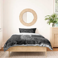 New Zealand Maori Koru Fern Bedding Set Spiral Polynesian Style Gray