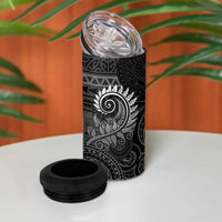 New Zealand Maori Koru Fern 4 in 1 Can Cooler Tumbler Spiral Polynesian Style Gray LT05 - Polynesian Pride