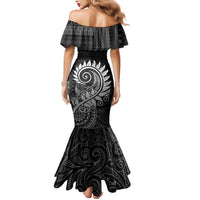 New Zealand Maori Koru Fern Mermaid Dress Spiral Polynesian Style Gray LT05 - Polynesian Pride