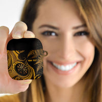 Personalised New Zealand Gold Darts AirPods Case Maori Fern Curve Style