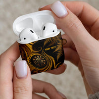 Personalised New Zealand Gold Darts AirPods Case Maori Fern Curve Style