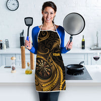 Personalised New Zealand Gold Darts Apron Maori Fern Curve Style