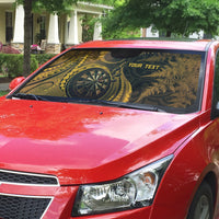 Personalised New Zealand Gold Darts Auto Sun Shade Maori Fern Curve Style