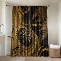 Personalised New Zealand Gold Darts Bathroom Set Maori Fern Curve Style