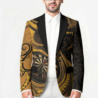 Personalised New Zealand Gold Darts Blazer Maori Fern Curve Style