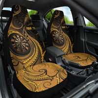Personalised New Zealand Gold Darts Car Seat Cover Maori Fern Curve Style