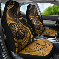 Personalised New Zealand Gold Darts Car Seat Cover Maori Fern Curve Style
