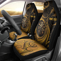 Personalised New Zealand Gold Darts Car Seat Cover Maori Fern Curve Style