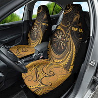 Personalised New Zealand Gold Darts Car Seat Cover Maori Fern Curve Style