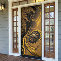 New Zealand Gold Darts Door Cover Maori Fern Curve Style
