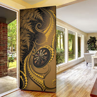 New Zealand Gold Darts Door Cover Maori Fern Curve Style