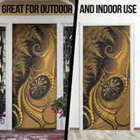 New Zealand Gold Darts Door Cover Maori Fern Curve Style