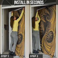 New Zealand Gold Darts Door Cover Maori Fern Curve Style