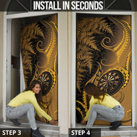 New Zealand Gold Darts Door Cover Maori Fern Curve Style