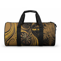 Personalised New Zealand Gold Darts Duffle Bag Maori Fern Curve Style