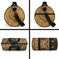 Personalised New Zealand Gold Darts Duffle Bag Maori Fern Curve Style