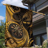 Personalised New Zealand Gold Darts Garden Flag Maori Fern Curve Style