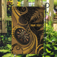 Personalised New Zealand Gold Darts Garden Flag Maori Fern Curve Style