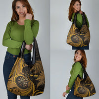 Personalised New Zealand Gold Darts Grocery Bag Maori Fern Curve Style