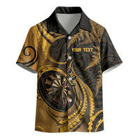 Personalised New Zealand Gold Darts Kid Hawaiian Shirt Maori Fern Curve Style