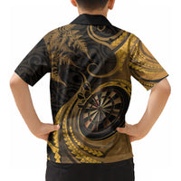 Personalised New Zealand Gold Darts Kid Hawaiian Shirt Maori Fern Curve Style