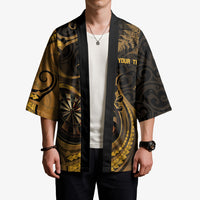 Personalised New Zealand Gold Darts Kimono Maori Fern Curve Style