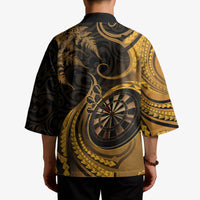 Personalised New Zealand Gold Darts Kimono Maori Fern Curve Style
