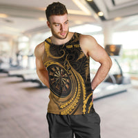 Personalised New Zealand Gold Darts Men Tank Top Maori Fern Curve Style