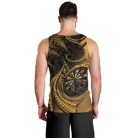 Personalised New Zealand Gold Darts Men Tank Top Maori Fern Curve Style