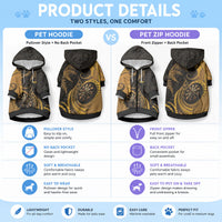 New Zealand Gold Darts Pet Hoodie Maori Fern Curve Style