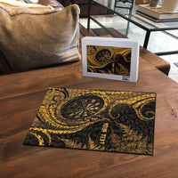 Personalised New Zealand Gold Darts Puzzle Maori Fern Curve Style