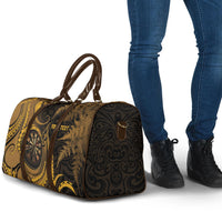 Personalised New Zealand Gold Darts Travel Bag Maori Fern Curve Style
