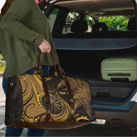 Personalised New Zealand Gold Darts Travel Bag Maori Fern Curve Style