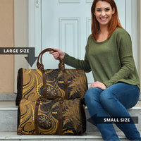 Personalised New Zealand Gold Darts Travel Bag Maori Fern Curve Style
