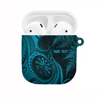 Personalised New Zealand Turquoise Darts AirPods Case Maori Fern Curve Style