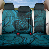 Personalised New Zealand Turquoise Darts Back Car Seat Cover Maori Fern Curve Style