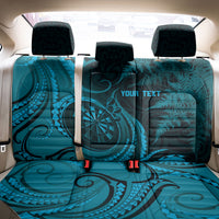 Personalised New Zealand Turquoise Darts Back Car Seat Cover Maori Fern Curve Style