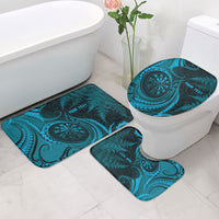 Personalised New Zealand Turquoise Darts Bathroom Set Maori Fern Curve Style